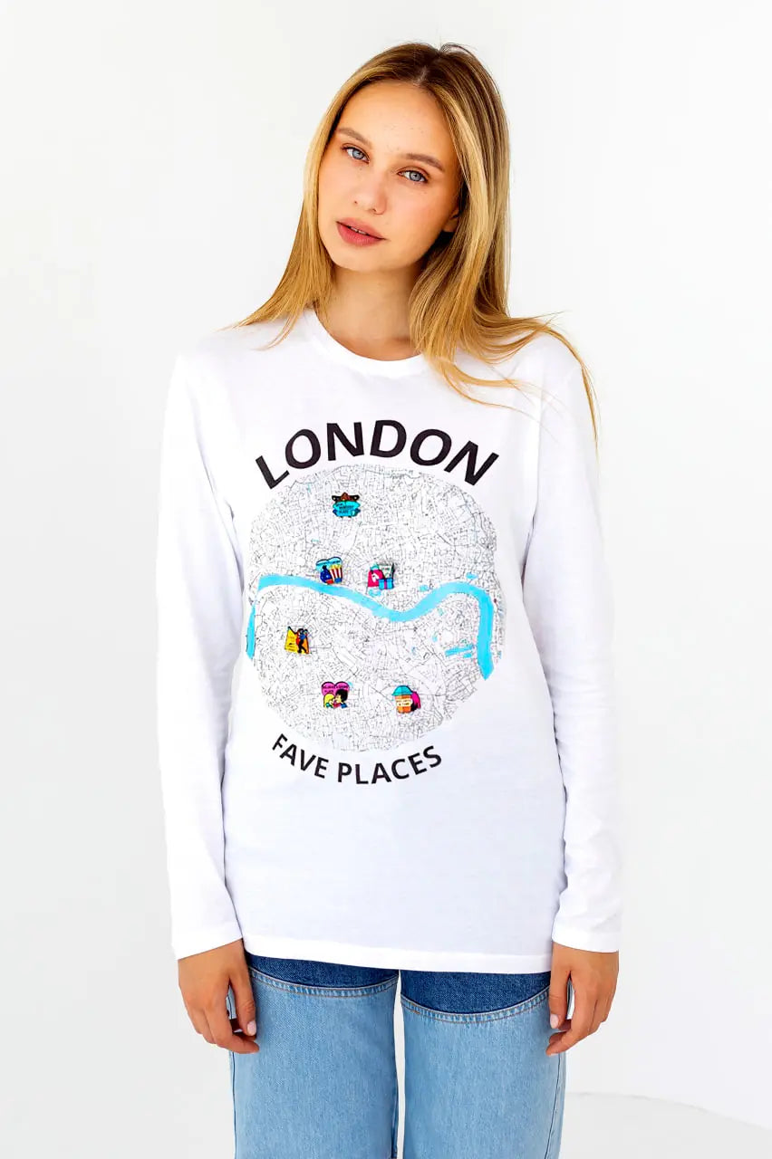 Custom Map Long Sleeve & Wooden Pin Set