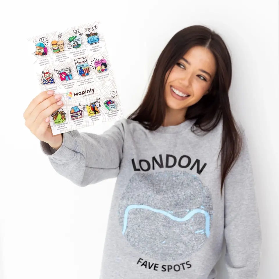 Custom Map Long Sleeve & Wooden Pin Set