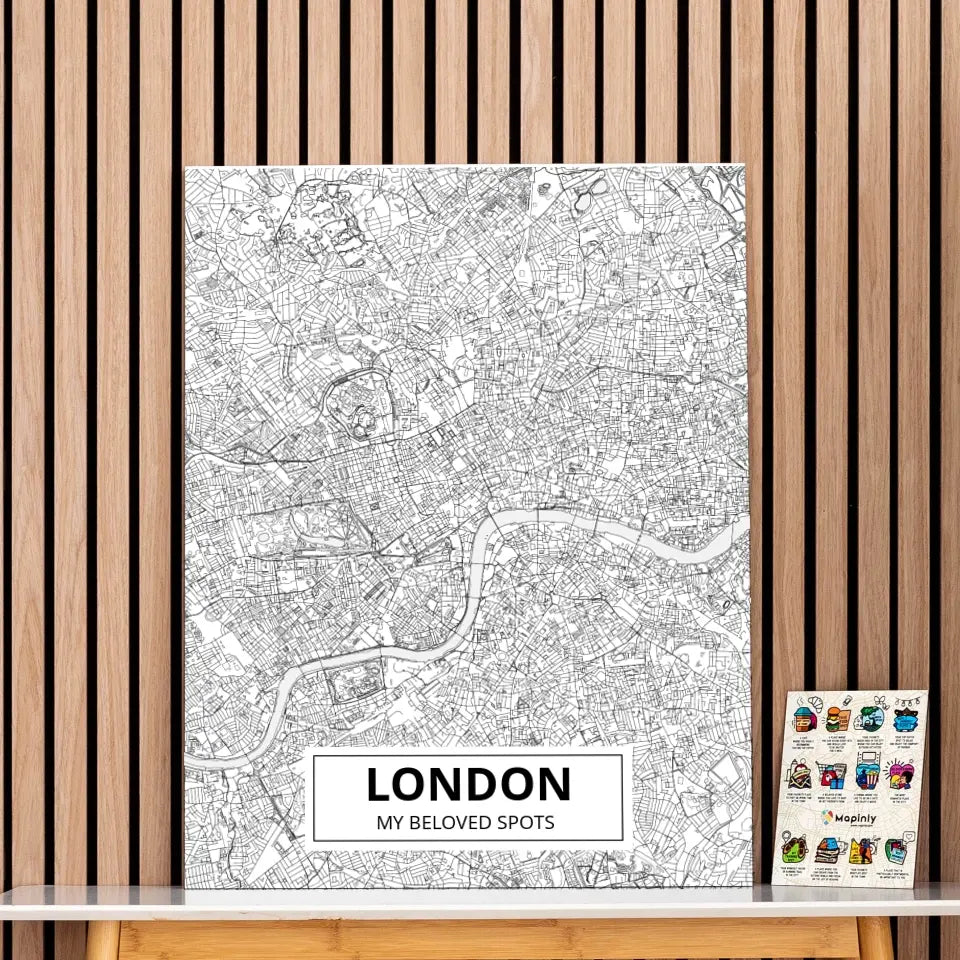 Custom City Map & Wooden Pin Set