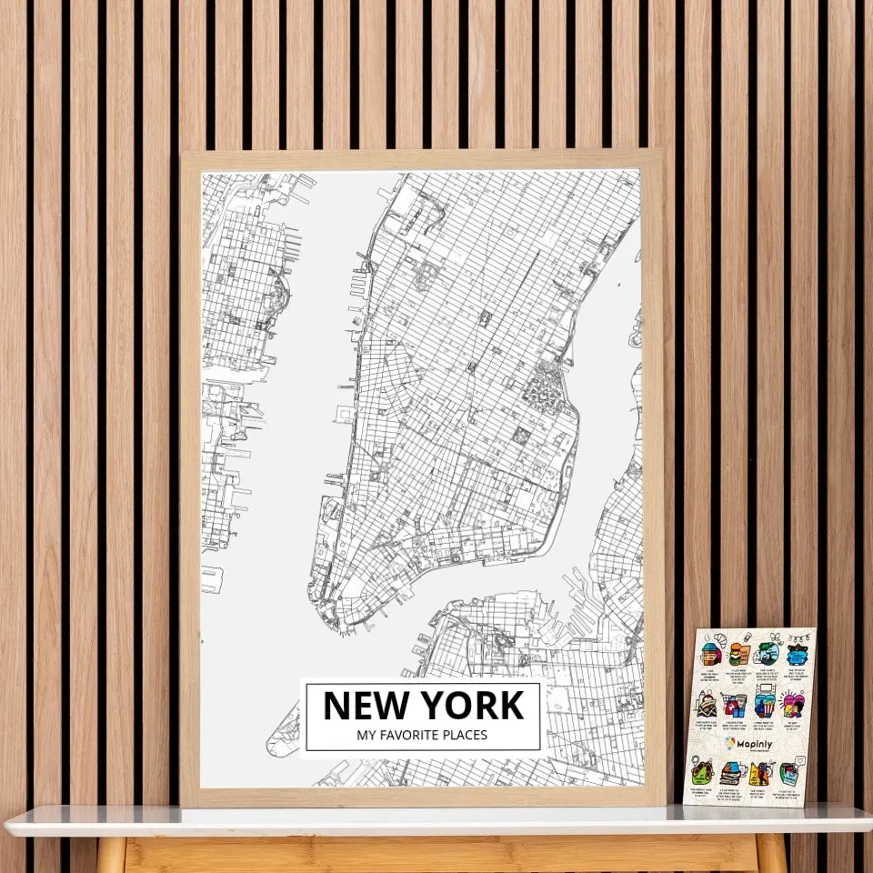 Custom Framed Map & Wooden Pin Set